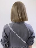 ☆ブリーチなしダブルカラー透明感カラー オリーブベージュ ボブ