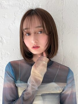 ラフィス ヘアー ロッサ 茨木店(La fith hair rosa) 【La fith】ふんわりボブ×シースルーバング