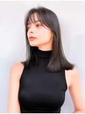 暗髪/レイヤーボブ/外はねボブ/切りっぱなしボブ/ミディアムボブ