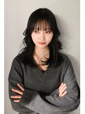 小顔/ネビージュ/ボブルフ/黒髪/ワンレン/田町芝浦