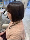 30代40代50代ふんわり前髪ありボブ黒髪ボブ小顔ワンレンボブ