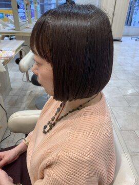 アッシュ 仙川店(Ash) 30代40代50代ふんわり前髪ありボブ黒髪ボブ小顔ワンレンボブ