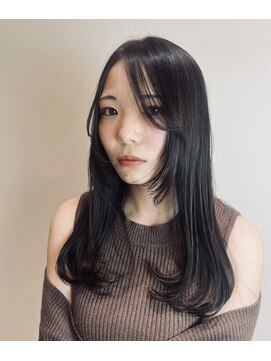 ネイビー グラ ヘアー ストーリー(NAVY gra HAIR STORY) 大人ツヤカラー×セミロング