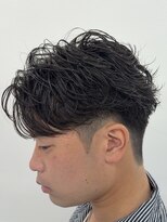 ビカムメンズヘアー 栄店(become men's hair)&nbsp;ルーズパーマセンターパートシャドウパーマ名古屋栄