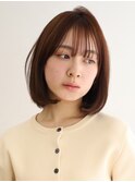 20代30代ミニボブココアブラウン小顔美肌ストレート丸み