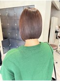 ボブミニボブ春カラー透明感カラーショコラブラウン大野