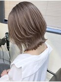 レイヤーボブ ベージュブラウン ココアベージュA0 外ハネA0220