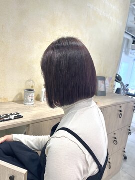 ビューバイネオリーブ 用賀店(Beau'r by neolive) ストレートパーマ縮毛矯正ダークパープル夏ミルクブラウン[用賀]