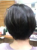 30代40代小顔ショート黒髪暗髪大人ショートブリーチなしカラー