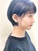 【PAAQ田中】丸みショート×ブルー（ネイビー）
