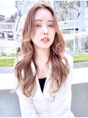 外国人風ヘルシーベージュ_かきあげロングマロンベージュ_8474