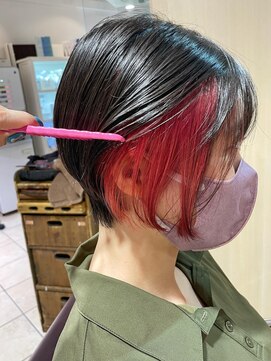 ネオリーブ チッタ 阿佐ヶ谷店(Neolive citta) ピンクイヤリングカラー×夏ショートスタイル