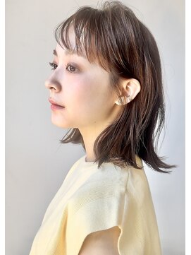 ガーデン オオタカノモリ(garden otakanomori) 20代30代40代斜めバング×グレージュカラー×大人外ハネくびれa