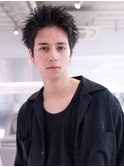 アッシュブラック/マッシュパーマ/刈り上げ/ツーブロック