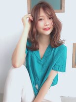 ランプヘアー(LAMP HAIR)&nbsp;大人可愛い外ハネボブベージュブラウン くびれ巻き20代30代