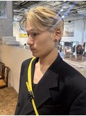 韓国マッシュブロックカラーアクティブショートルーズパーマ