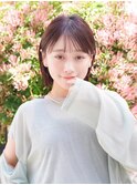 【SHARON原宿】ピンクブラウン×切りっぱなしボブ