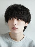 渋谷シャドウパーマメンズカットルーズパーマラウンドマッシュ