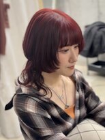 ウリ 横浜(uli) ブリーチなしダブルカラー×中性クラゲウルフ