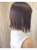 【ひとみ】シュガーピンクの切りっぱなしボブ