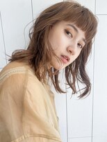 ウェーブボブ_ラベンダーカラーくびれミディ_38477