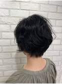 無造作パーマ×ショートボブ