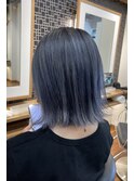 韓国風外ハネヘア/髪質改善艶カラー/ブルーグレージュ