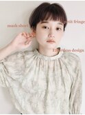 マッシュショート×短め前髪
