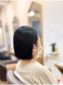 ミニボブ似合わせカットナチュラルボブヘアマニキュア