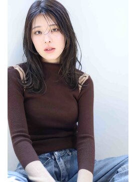 エフェクト 川崎(effect) 韓国暗髪 黒髪 鎖骨ミディアムレイヤーイメチェンストレート