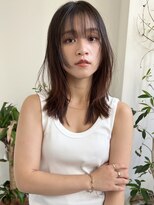 キノ(kino)&nbsp;レイヤーカット顔周り前髪ありアッシュブラウン