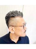 メンズイケオジ髪型白髪髪型メンズ刈り上げ50代男性眉毛カット
