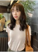 栄透明感ベージュロングフェイスレイヤー
