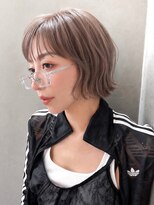 アルバム 銀座(ALBUM GINZA)&nbsp;ベージュミニボブブリーチ前髪_ba596061