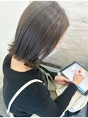 切りっぱなしボブ/オリーブベージュ/ショート/髪質改善