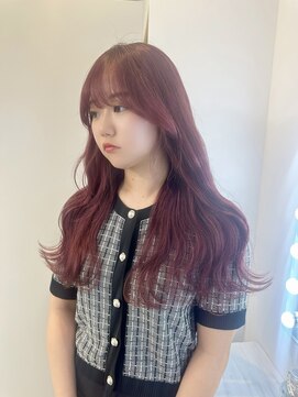 アルーシェウィズスカイ 原宿(Alushe with Sky) チェリーピンク/ダブルカラー/インナーカラー/イヤリングカラー