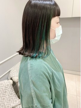 ネオリーブギンザ 銀座店(Neolive GINZA) 斜めバング/グレージュカラー/デザインカラー/インナーカラー