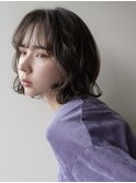 ショコラアッシュ/ふんわりカール/シースルーバング/ロングボブ