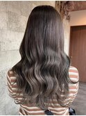 ダブルカラーブルーアッシュカラーケアブリーチレイヤーカット