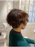 前髪あり耳掛け丸みくびれショートボブ【稲毛】