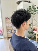【耳だしツーブロック】アップバングマッシュショート