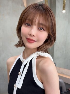 ハローバイシー 仙台(Hello by Sea) 切りっぱなしボブ×韓国くびれヘアブリーチなしブラウン[仙台]