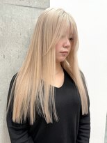 韓国ヘア顔周りレイヤー暗めミルクティーベージュグレージュ
