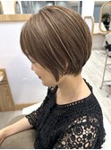40代50代◎ハイライト白髪ぼかしふんわり大人ショート
