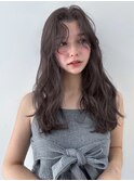 ロングレイヤー ほつれウェーブ　グレージュカラー