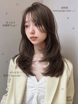 ボタン シブヤ(VOTAN SHIBUYA) オリーブブラウン/レイヤーカット/透明感カラー/韓国ヘア