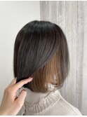 インナーカラー×オレンジベージュ×ボブ【CIEL×maki】