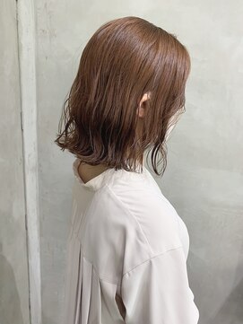 if 切りっぱなしボブ×ラテベージュ