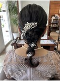 結婚式お呼ばれ　黒髪のあみおろしスタイル　【延山styling】