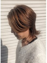 リレーションメンズヘアー(RELATION MEN'S HAIR) ミディアムウルフ×センターパート/カルマパーマ/ダークアッシュ